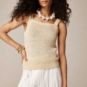 J. Crew Chocolate Brown Basket Stitch Sweater Knit Tank Top Medium
